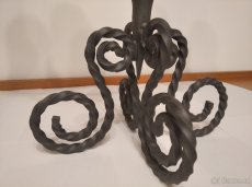 Kovaný trojramenný svícen výška 36 cm - 3