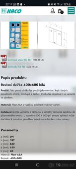 Revizni dvirka Haco 400x600, bila barva,NOVE - 3