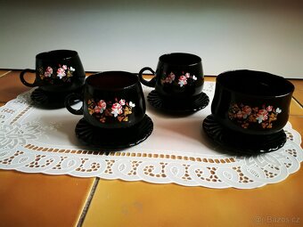 Vintage purple glass šálky - 3