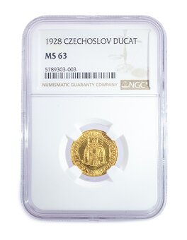 Svatováclavský dukát 1928, certifikace NGC MS 63 - 3