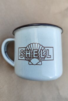 Smaltovaná cedule a hrníčky Shell - 3