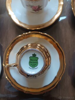 Porcelánový servis 24karátové zlato starožitnosti Bavorsko - 3