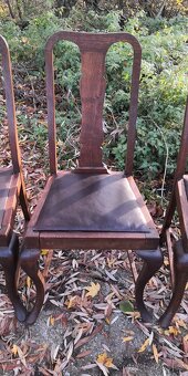 Starožitné 4x kožené židle - 3