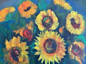 Obraz Ria Pštrosová, Slunečnice olej 70x60 - 3