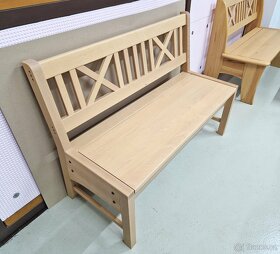 Nová lavice s úložným prostorem bělený buk masiv - 3