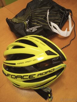 Přilba FORCE ROAD PRO fluo žlutá, vel. S-M - 3