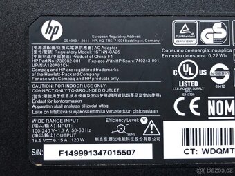 Originální zdroj k notebooku HP 120W - 3