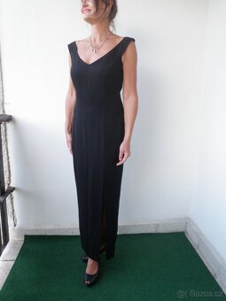 luxusní dlouhé černé šaty - vel. S/M - 3
