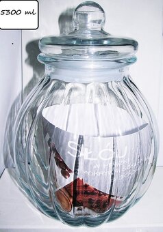 Velká skleněná nádoba dóza silně těsnící - 5, 3 l / nová - 3