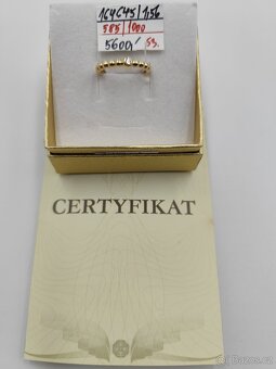 Zlatý prsten s diamantem a certifikát - 3