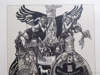 Josef Liesler- Démoni alkoholu, litografie, 1979 - 3