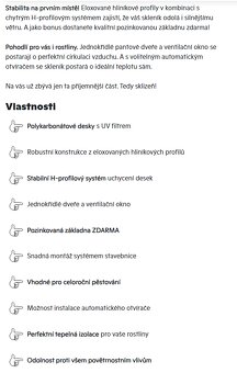 Nový nevybalený zahradní skleník CRAFTFIELD 3,6m - 3