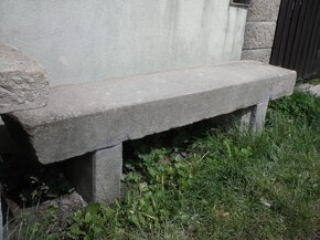 stará kamenná žulová lavice d-166 cm lavička - 3