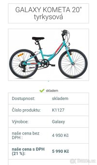 Dětské kolo Galaxy kometa 20 - 3