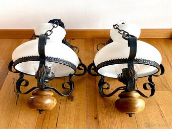 Staré krásné párové lampy ve stylu petrolejky - 3