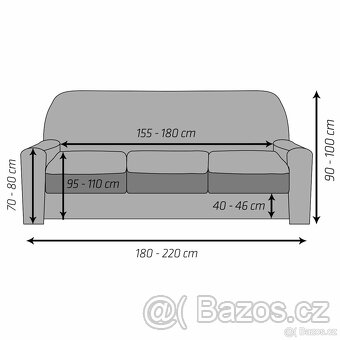 Sada elastických potahů na sedací soupravu a židle - šedá - 3