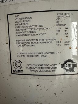 POUŽÍVANÝ plynový ohřívač vody quantum Q7-50 NBRS C - 3