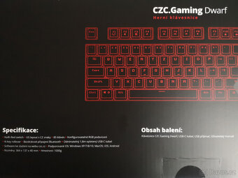 Nerozbalená herní kláv. CZC.Gaming Dwarf Kailh Red CZ,záruka - 3