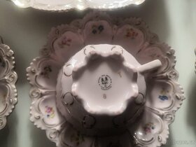 Růžový zlacený porcelán H&C - 3