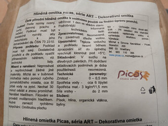 Hliněná Dekorativní omítka Picas ART, odstín vanilkově žlutá - 3