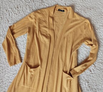 Dámský delší kardigan, hořčicová, vel. L/XL (40/42) - 3