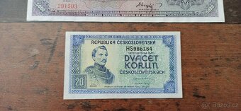 Bankovky a státovky 5000 Kč 1920, 20 Kčs 1945. - 3