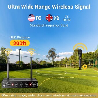 Bezdrátový mikrofonní systém TONOR TW350 Černý set - 3