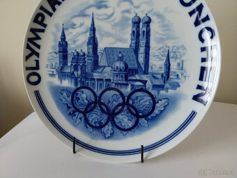 Dekorační talíř  Olympiáda Mnichov 1972, modrý kobalt - 3