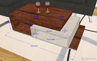 Designový konferenční stolek - nový - 3