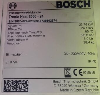 Bosch tronic heat3500 24kw - 3