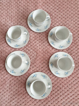 Čínský čajový porcelán šálky modré květiny - 3