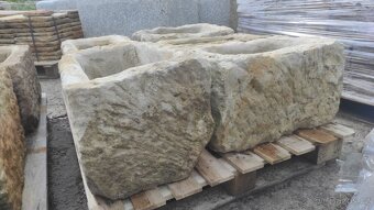 Pískovcová koryta, kamenné koryto, pískovcový žlab, 10 ks - 3