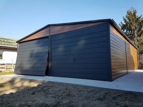 Plechová garáž 6x5, dvougaráž, dekor dřeva, Zahradní domek - 3