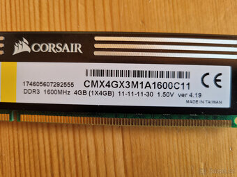 RAM Corsair DD3 4GB 1600MHz - 3