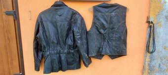 Kožená bunda a vesta vel. L - 3