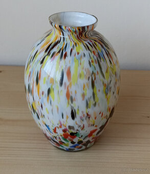 Art deco váza brokové sklo, sklárna Salomon Reich Valmez - 3