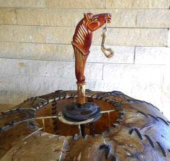 stojací lampa se stínidlem z kůže - 3