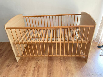 Postýlka Herlag dřevěná kompletní s matrací 2 v 1 - TOP - 3