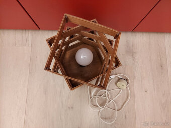 Retro dřevěná stolní lampa - 3