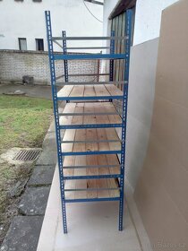 Regál (organizér) kovový 6 policový, dřevěné podlahy - 3