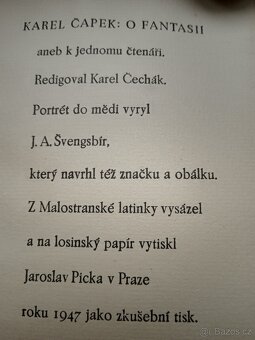 K. ČAPEK - O fantasii aneb k jednomu čtenáři - zkušební tisk - 3