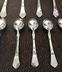 starožitné postříbřené lžičky Sandrik Alpaka 13ks - 3