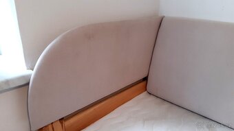 Postel 80x200, masiv borovice + matrace + čalounění - 3