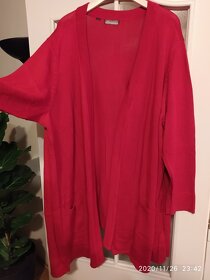 Krásný a velký červený svetrový kabátek, dvě kapsy cca 4-5XL - 3