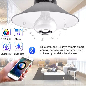 RGB žárovka s Bluetooth reproduktorem a dálkovým ovládáním - 3