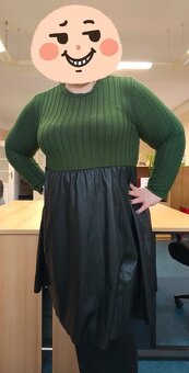 Šaty s koženkovou sukní vel. 48 - 3