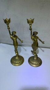 Mosazné svícny Art Deco 60.léta - 3