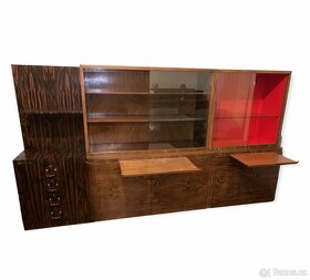 Knihovna sekretář makassar kavkazský ořech art deco vč. DPH - 3