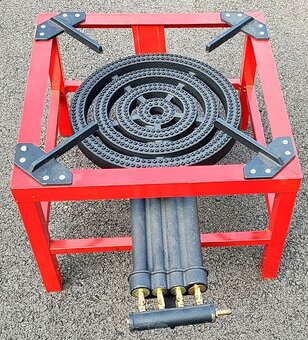 Masivní velký plynový litinový hořák vařič 4 hořáky 20,8kW - 3