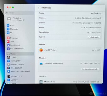 MacBook Pro 13” 2018/8GB RAM/Intel i5/256GB SSD/ Záruka - 3